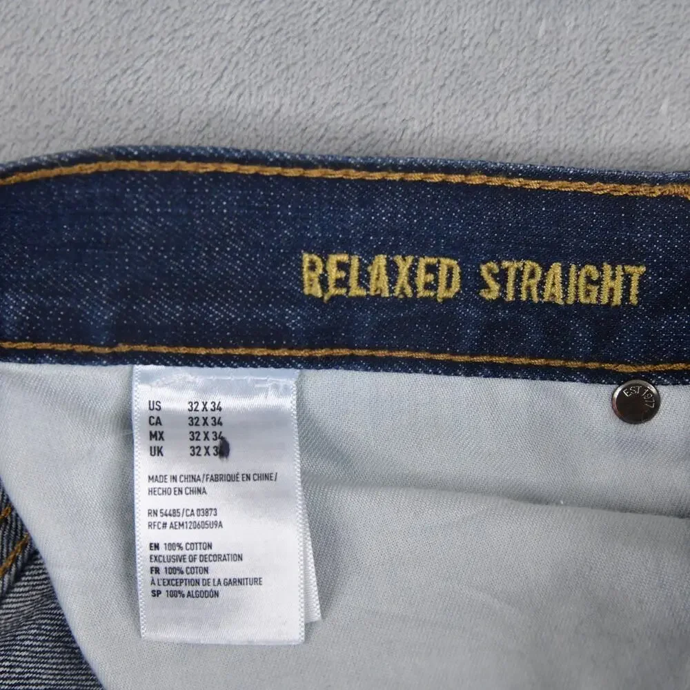 American Eagle Jeans Mens 32X34 (33x28 Actual) Relaxed Straight